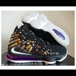 NIKE LEBRON XVII 17 LAKERS BLACK PURPLE EGGPLANT
